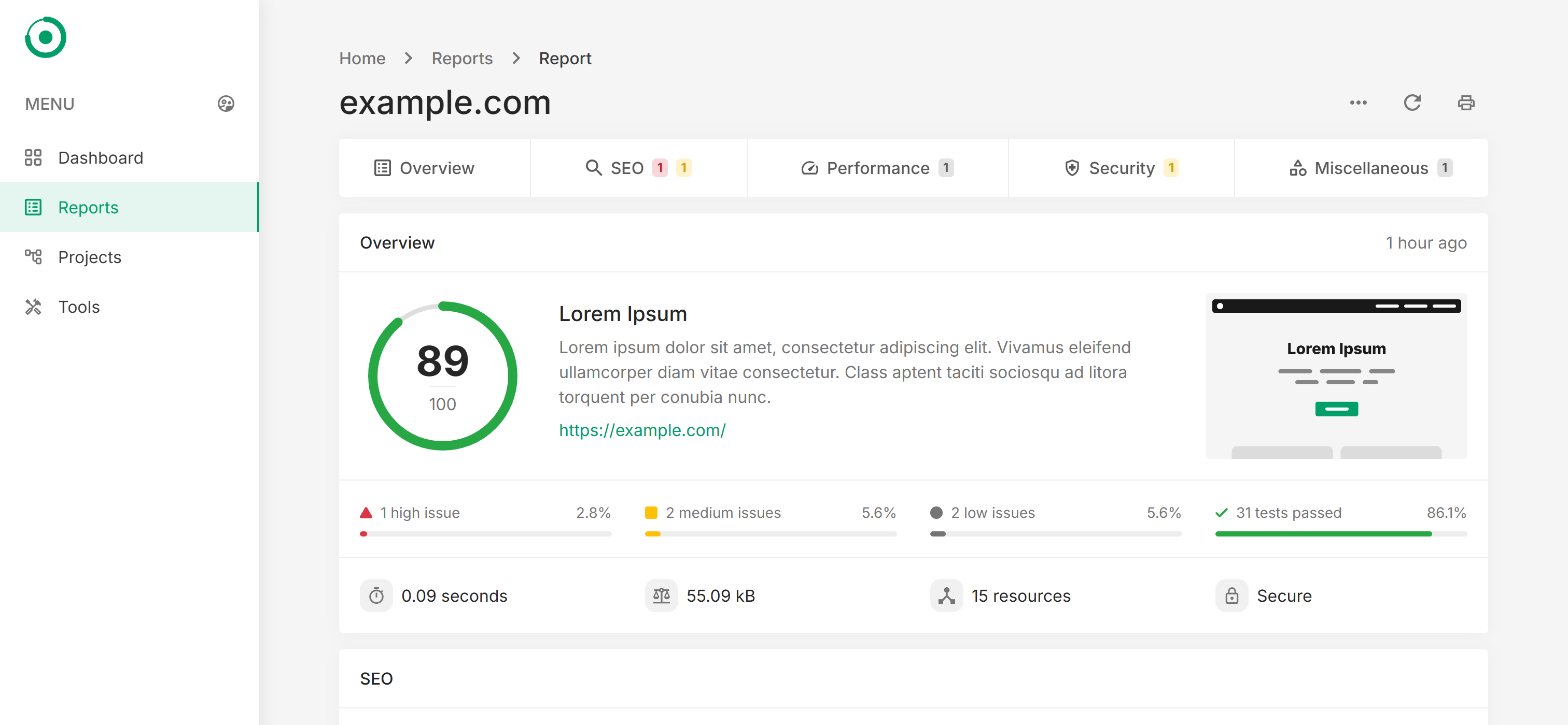 SEO Report | Kolkata Websites